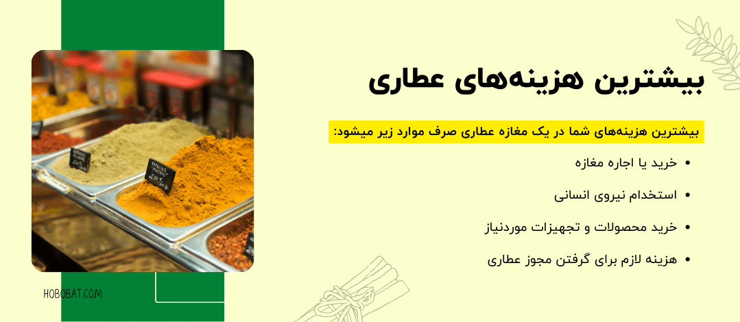 بیشترین هزینه های راه‌اندازی عطاری